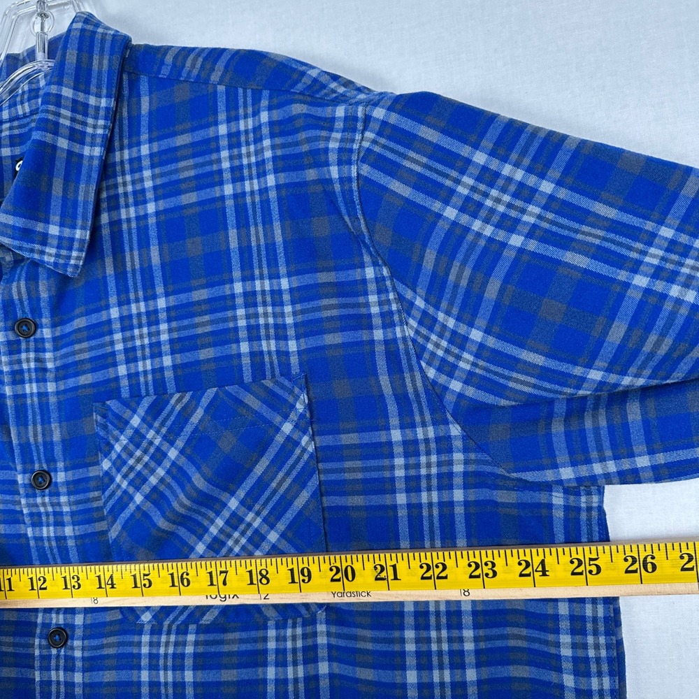 Outdoor Research Plaid Button Up Shirt Blue Hiking Men's XXL - Picture 4 of 13